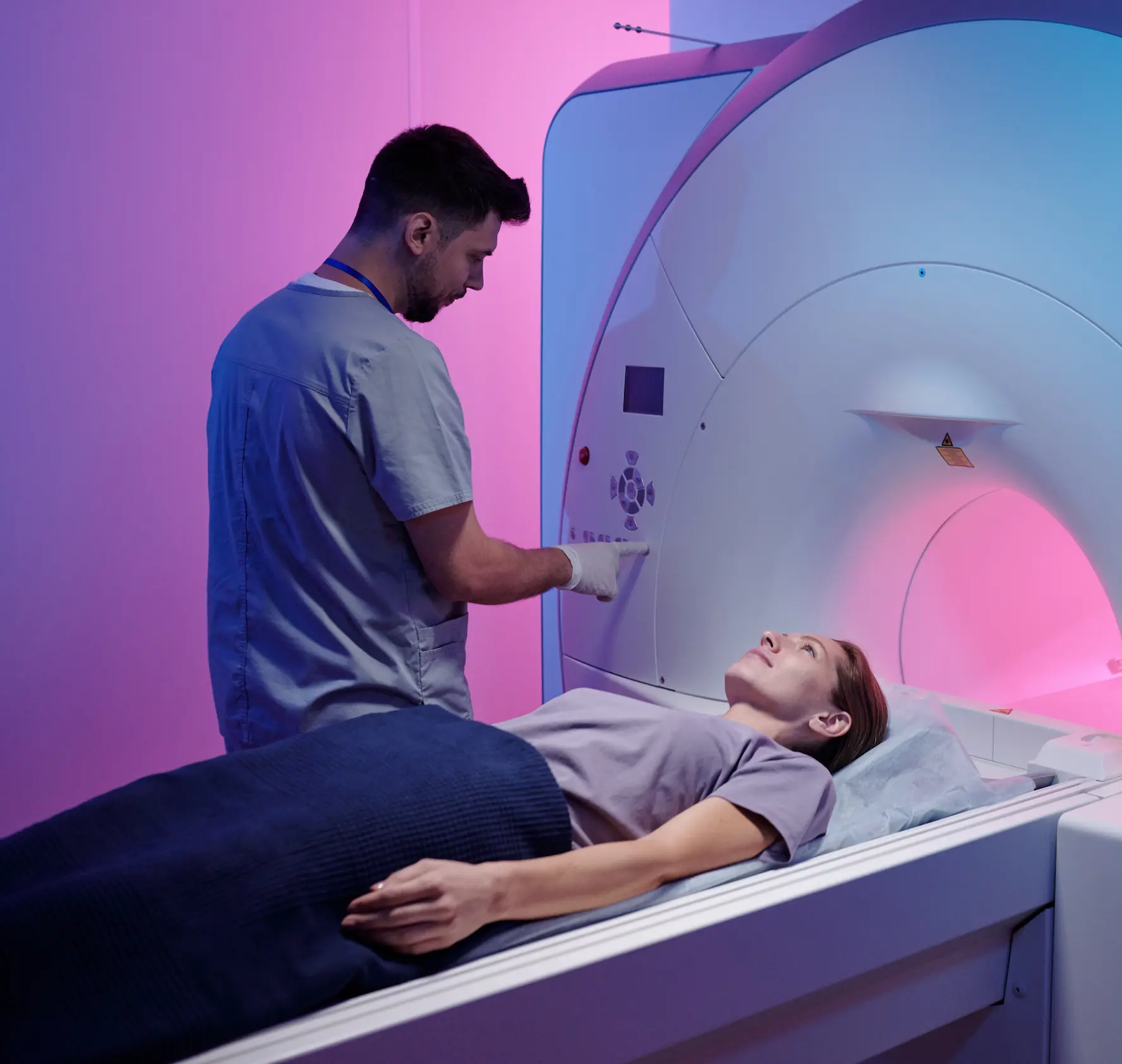Person entering MRI scanner